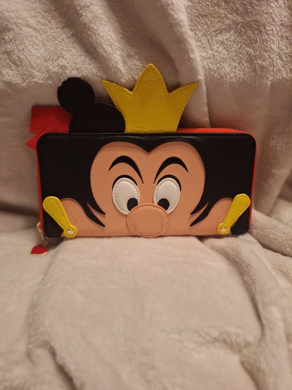 Loungefly Black Red Yellow Mickey Villain Face Zip Wallet